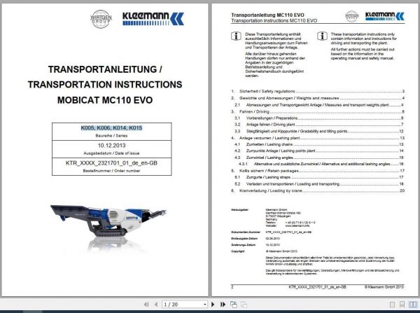 Kleemann Crusher Mc110 Evo Instruction Manual 1