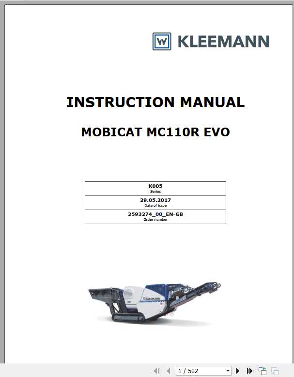 Kleemann Crusher Mc110r Evo Instruction Manual 1