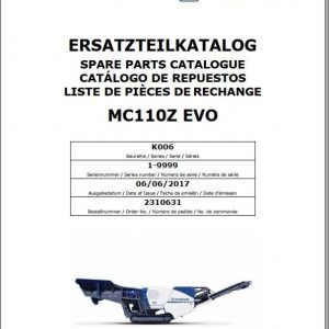 Kleemann Crusher Mc110z Evo Spare Parts Catalog 1