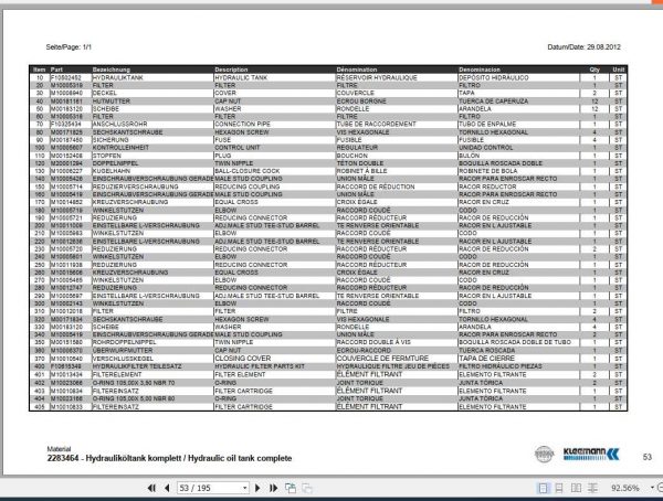 Kleemann Crusher Mc125z Spare Parts Catalog ES 2