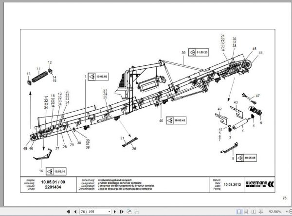 Kleemann Crusher Mc125z Spare Parts Catalog ES 3