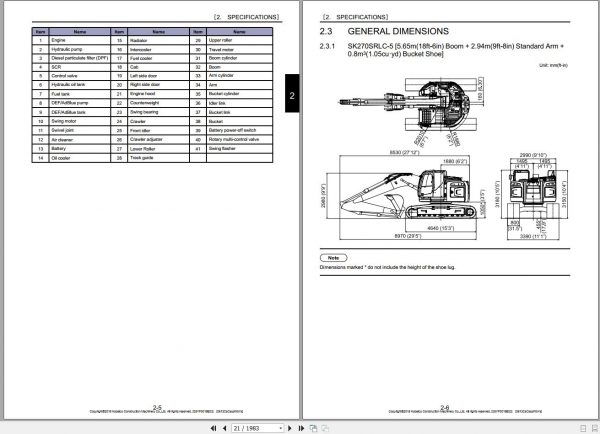 Kobelco Hydraulic Excavator SK270SRLC 5 NA 2018 YU080 S5YF0019E04 Shop Manual 2