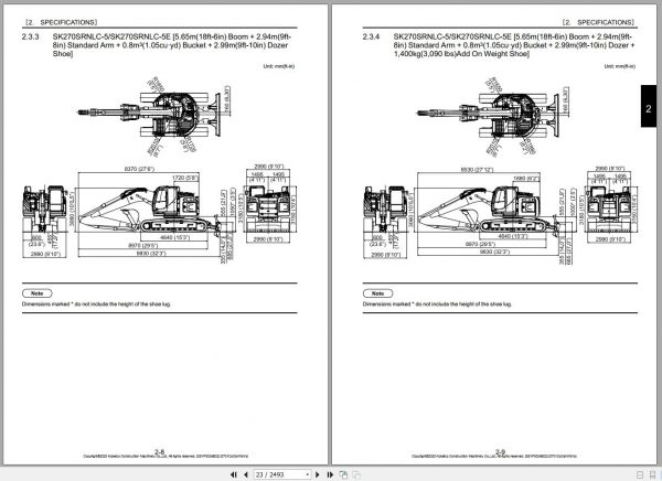Kobelco Hydraulic Excavator SK270SRLC 5ESK270SRNLC 5E EU 2020 YU080 S5YF0024E02 Shop Manual 2