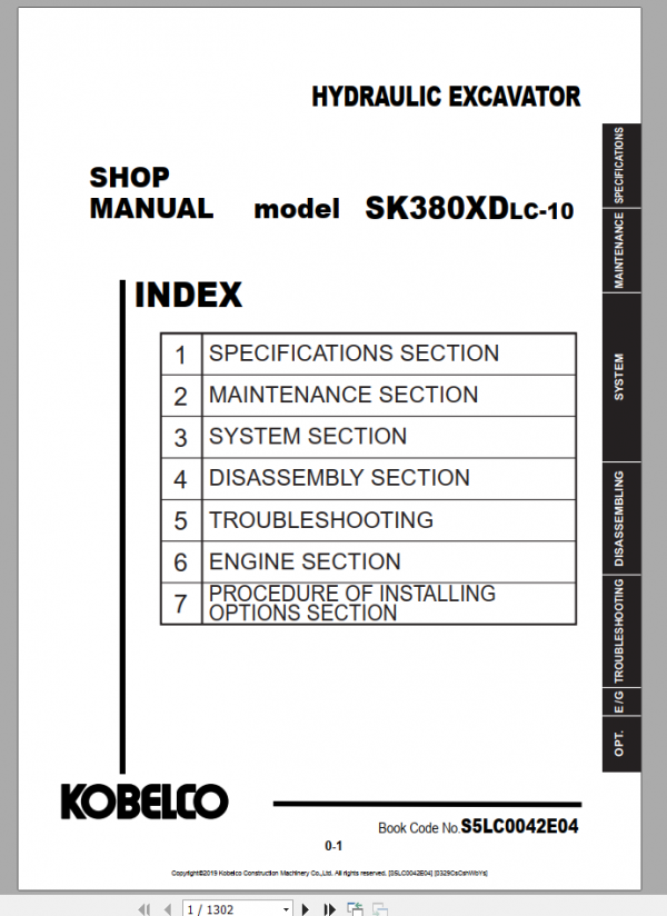 Kobelco Hydraulic Excavator SK330 10 350LC 10 ANZ Shop Manual S5LC0057E01 3 1