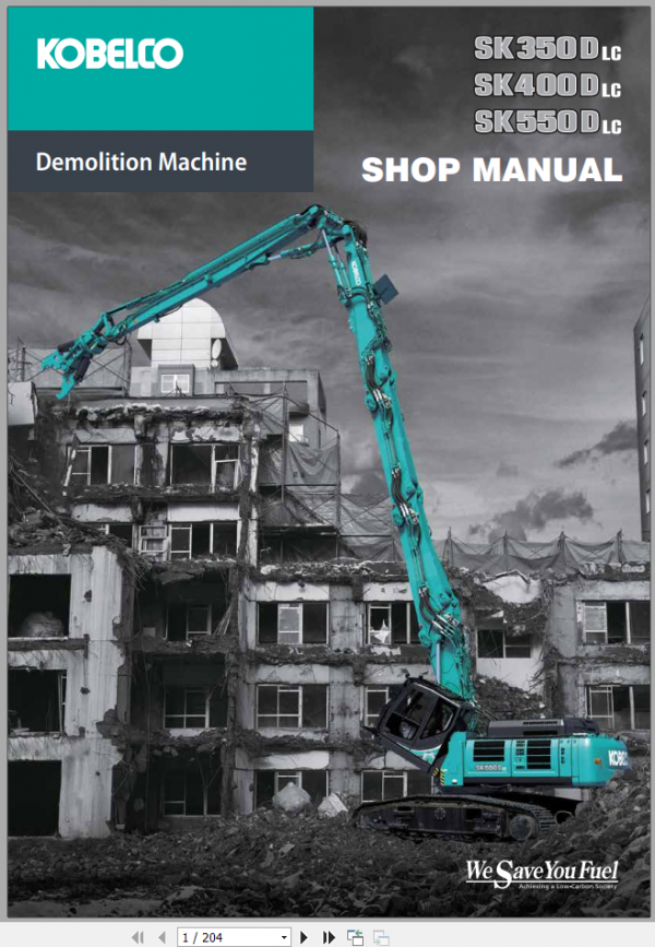 Kobelco Material Handing Elevator Cab SK350DLC 10 Shop Manual S5LC5352E01 1