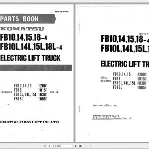 Komatsu Electric Lift Truck FB10141518L 4 Parts Book 1