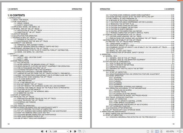 Komatsu Electric Reach Truck FB10 18RLF 14FB10 15RW 14 Operation Maintenace Manual ARA14E1 04 2