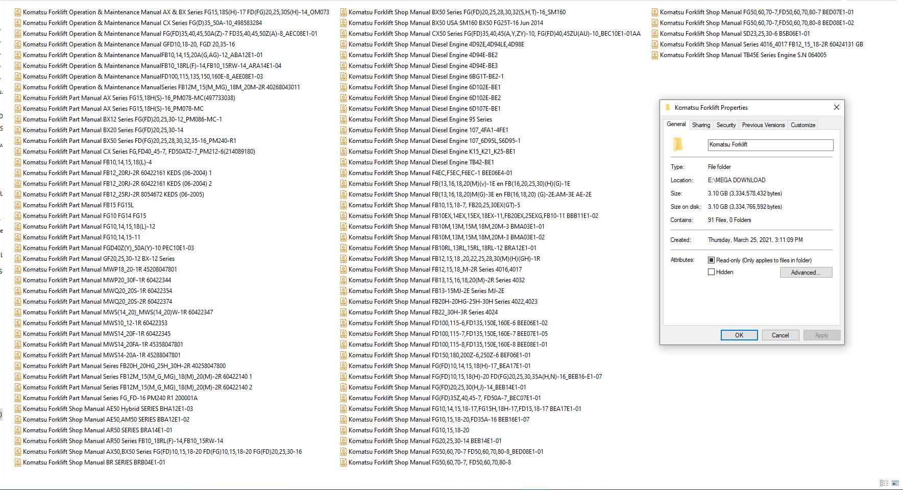 Komatsu Forklift Truck 31GB PDF DVD Part Manual Shop Manual Operation Maintenance Manual 1