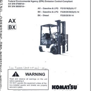 Komatsu Forklift Truck AX BX Series Operation Maintenance Manual OM073 1