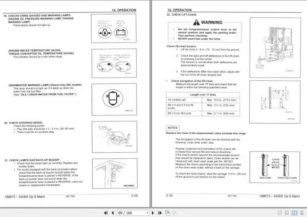 Komatsu Forklift Truck AX BX Series Operation Maintenance Manual OM073 3
