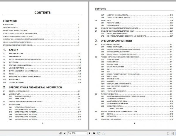 Komatsu Forklift Truck BX50 Series FGFD2025283032SHT 16 Service Manual SM160 2