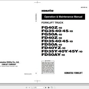 Komatsu Forklift Truck CX Series FGD35 50A 10 Operation Maintenance Manual 1