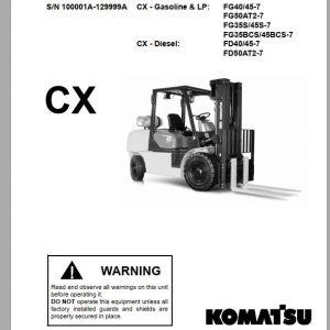 Komatsu Forklift Truck CX Series FGFD40 45 7 FD50AT2 7 Parts Manual PM212 6 1