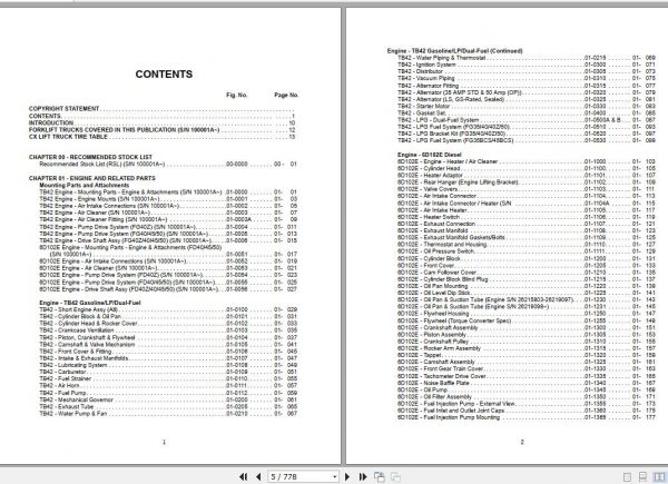 Komatsu Forklift Truck CX Series FGFD40 45 7 FD50AT2 7 Parts Manual PM212 6 2
