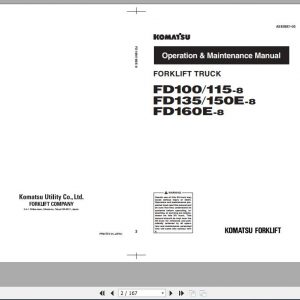 Komatsu Forklift Truck FD100115135150160E 8 Operation Maintenance Manual AEE08E1 03 1