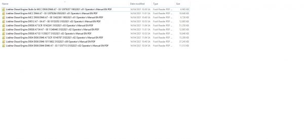Liebherr Diesel Engines Full Models Updated 04.2021 Operators Manuals PDF DVD 2