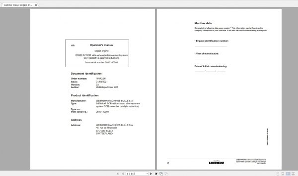 Liebherr Diesel Engines Full Models Updated 04.2021 Operators Manuals PDF DVD 3