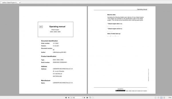 Liebherr Diesel Engines Full Models Updated 04.2021 Operators Manuals PDF DVD 4
