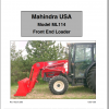 Mahindra Tractor ML114 Series Operators Manuals Installation Instruction 1