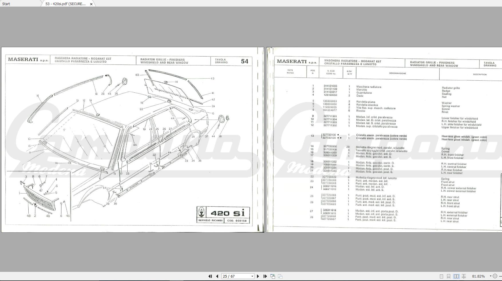 Maserati 420si Part Catalog 1