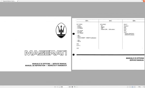 Maserati Biturbo Service Manual 1