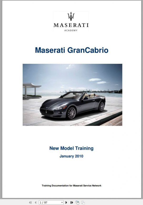 Maserati GranCabrio 2010 Training Manual 1