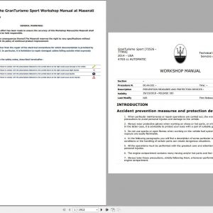 Maserati Granturismo 2018 Sport Workshop Manual 1