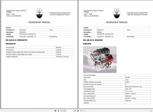 Maserati Granturismo 2018 Sport Workshop Manual 2