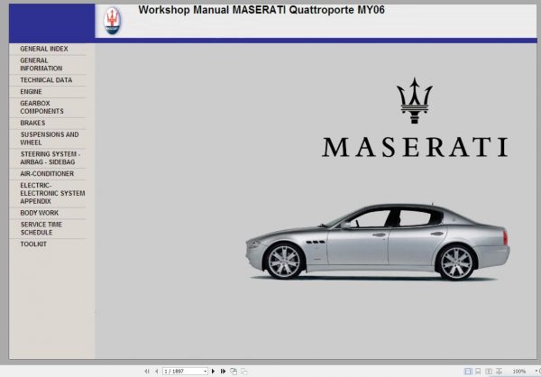 Maserati Quattroporte MY06 2006 2007 Workshop Manual 1