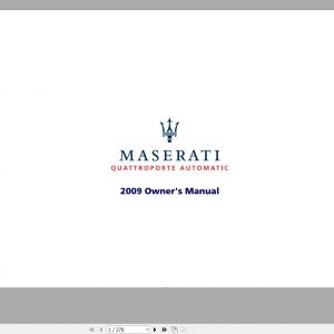 Maserati Quattroporte MY09 Us 2ed 1 Owners Manual 1