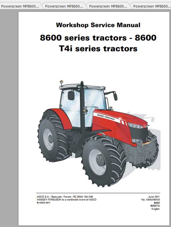 Massey Ferguson 8600 8600 T4i Series Tractors Workshop Manuals 2