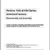 Massey Ferguson Perkins 1103 1104 Series Dissassembley And Assembly 1