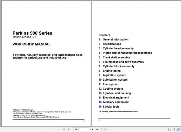 Massey Ferguson Perkins 900 Series Engines Workshop Manual 1