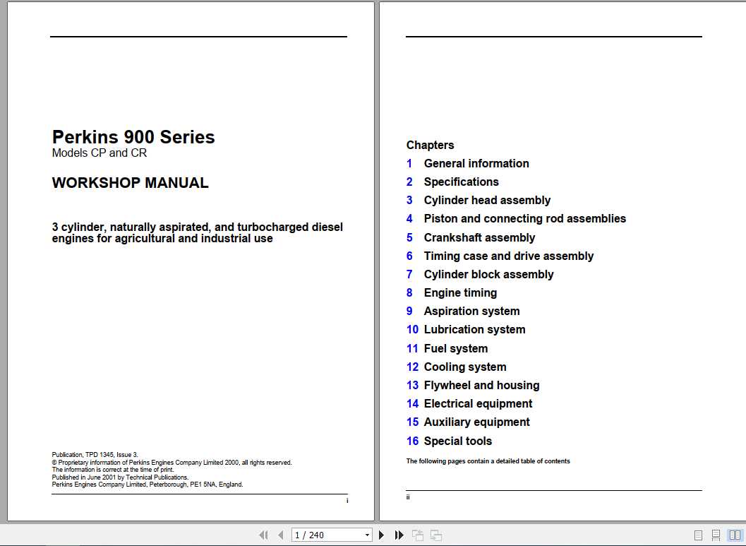 Massey Ferguson Perkins 900 Series Engines Workshop Manual 1