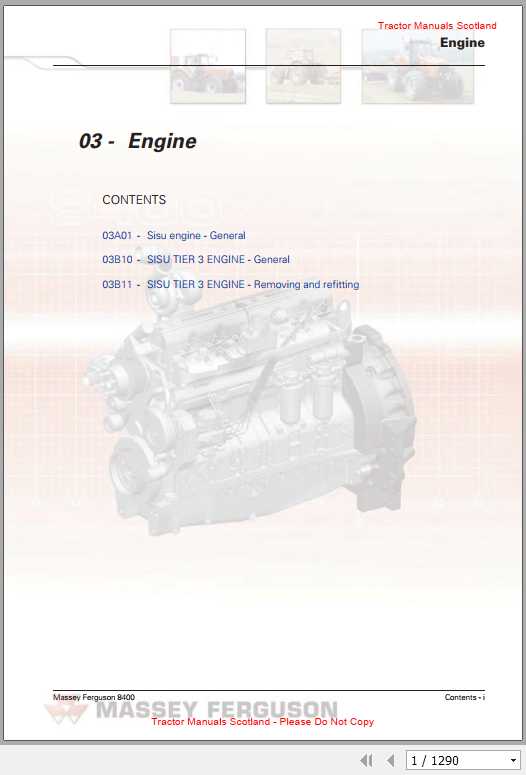 Massey Ferguson Tractors 8400 Series Workshop Manual 1
