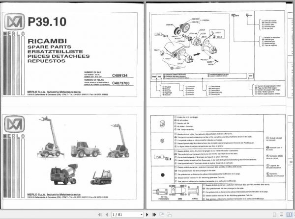 Merlo Telehander P39.10 Plus Parts Catalog ENESDEIT 1