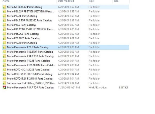 Merlo Telescopic Handler Collection Photos Parts Catalog 1