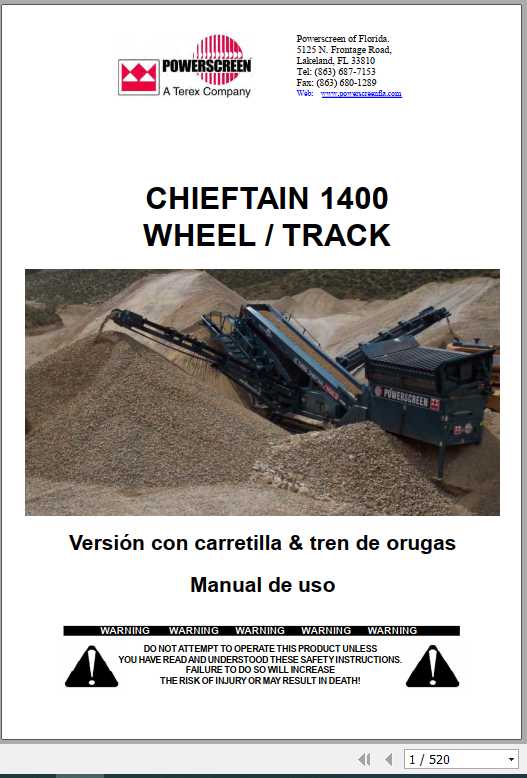 Powerscreen Chieftain 1400 User Manual ES 1