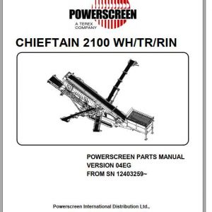 Powerscreen Chieftain 2100 Wh Tr Rin Part Manual 1