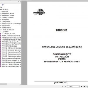 Powerscreen Crusher 1000SR Operation Installation Maintenance Manual ES 1