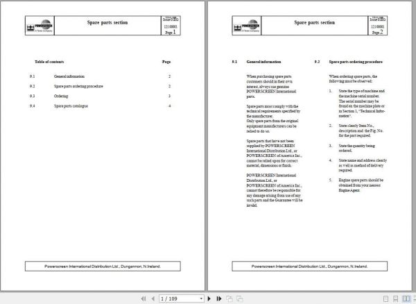Powerscreen Titan1800 Part Manual 1