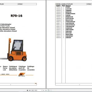 Still Diesel Fork Truck R70 16 R7031 Spare Parts List DE 1