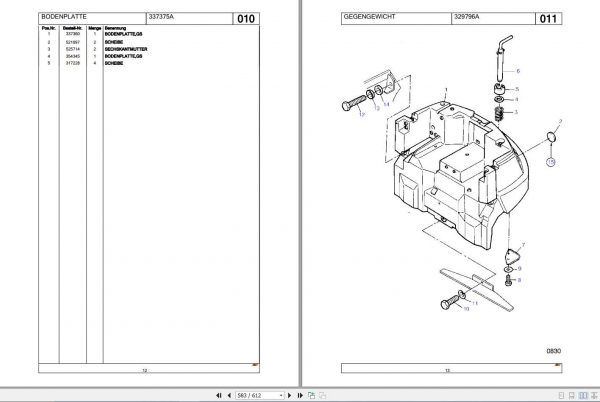 Still Diesel Fork Truck R70 16 R7031 Spare Parts List DE 2