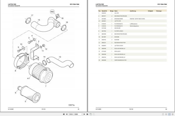 Still Diesel Fork Truck R70 16D R70 18D R70 20CD 7094 7096 Spare Parts List DE 2