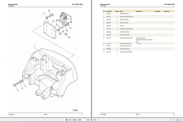Still Diesel Fork Truck R70 20I R70 25I R70 30I R7065 R7067 Spare Parts List DE 2