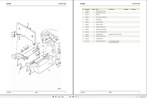 Still Diesel Fork Truck R70 35 R70 40 R70 45 R7041 R7043 Spare Parts List DE 2