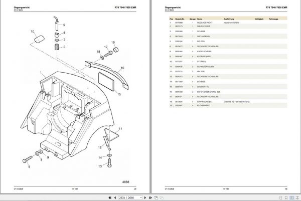 Still Diesel Fork Truck R70 35 R70 40 R70 45 R7048 R7050 EMR Spare Parts List DE 2