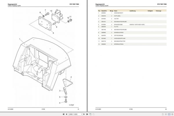 Still Diesel Fork Truck R70 60 R70 70 R70 80 7087 7089 Spare Parts List DE 2