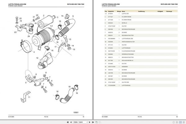 Still Diesel Fork Truck RX70 20 RX70 25 RX70 30H RX70 35H 7300 7305 Spare Parts List DE 2