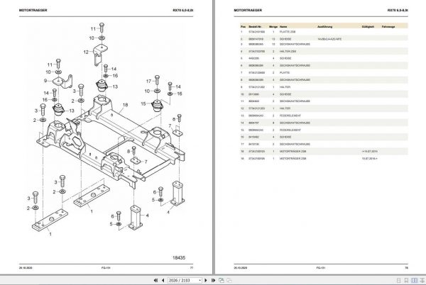Still Diesel Fork Truck RX70 60 RX70 70 RX70 80 7341 7344 Spare Parts List DE 22